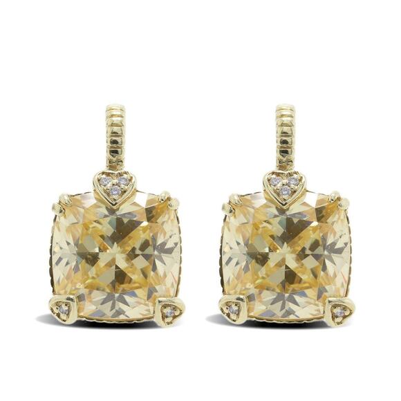 Judith Ripka Jewelry - JUDITH RIPKA 18K Yellow Gold Lola Yellow Crystal & Diamond Earrings